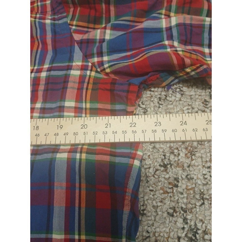 Polo Ralph Lauren Shirt Men's Large Madras Plaid Long Sleeve Flesh Pony EUC - Picture 4 of 6